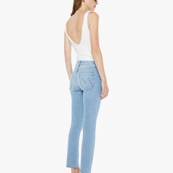 MOTHER Dazzler Mid Rise Ankle Fray Jeans in Blessing in Disguise - Picture 4 of 9